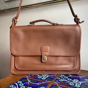 COACH Metropolitan Brief #5180 British Tan Leather Top Handle VTG 90s Briefcase